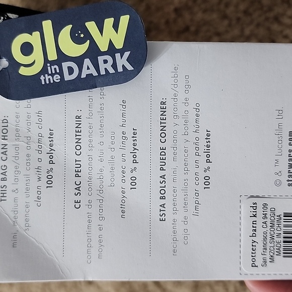 POTTERY Barn Star Wars Lunch Bag, Glow in the Dark, NWT - Picture 9 of 14
